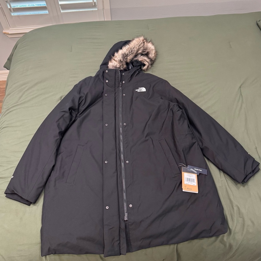 The North Face Black Coat with Fur Trim